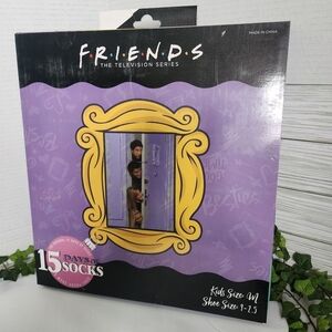 Friends 15 Days of Socks Set Advent Calendar Child Size M New